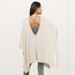 Lululemon Free To Coast Wrap Heathered Dove Grey Cream One Size Silk Blend